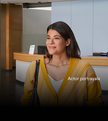 Actor portrayal of an adult woman walking out of a healthcare clinic