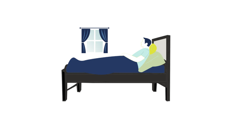 Man in bed used to demonstrate how pneumococcal pneumonia can cause fatigue making it hard to get through the day.