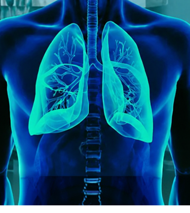 Image of blue human body, with lungs highlighted
